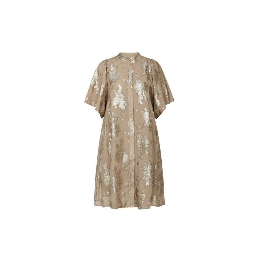 Dame Bruuns Bazaar Kjoler | Bottlebrushbbphilly Dress, Silver Mink/Gold