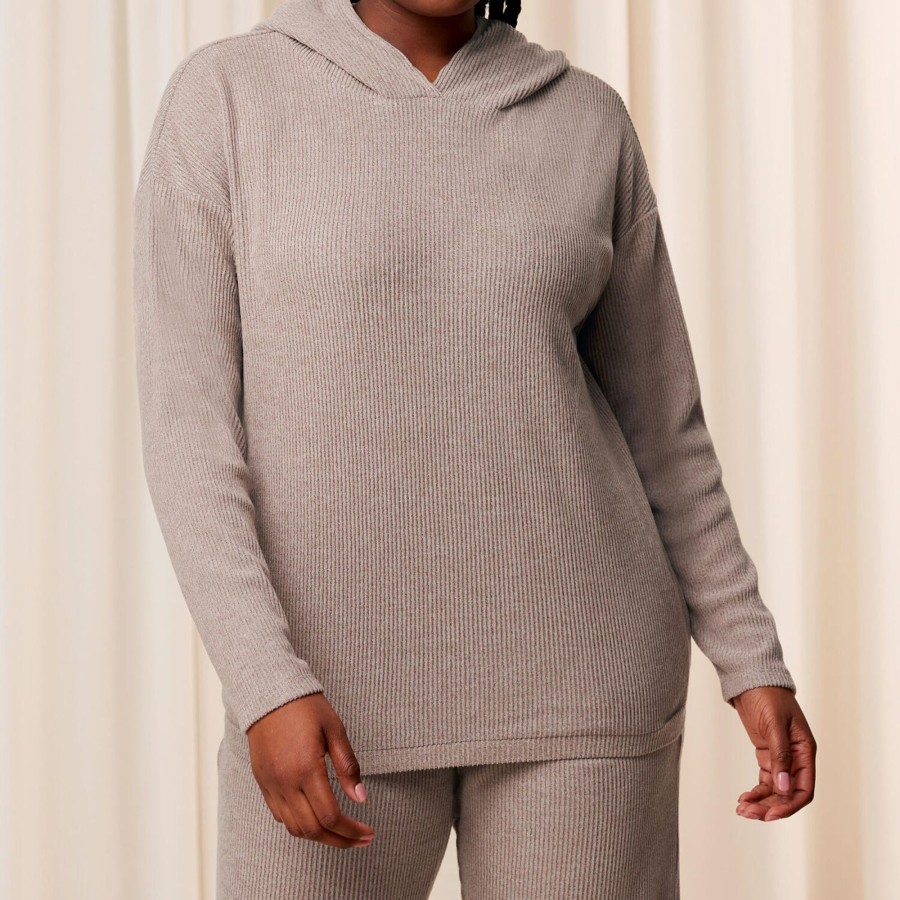 Dame Triumph Nattoj & Loungewear | Thermal Mywear Hoodie, Light Grey Melange