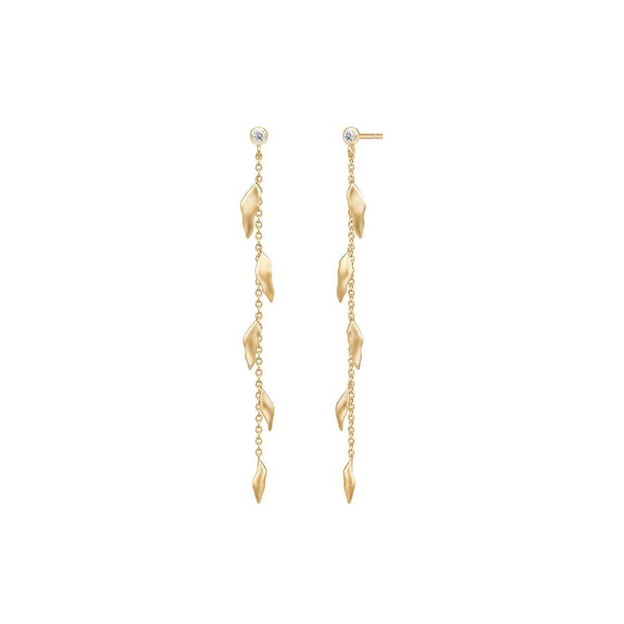 Dame Julie Sandlau Oreringe | Tree Of Life Chain Earrings, Gold