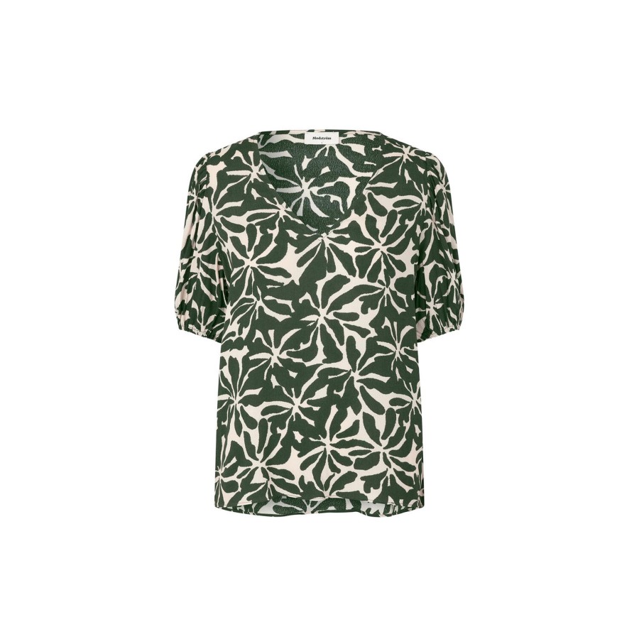 Dame Modström Toppe & T-Shirts | Fernmd Print Top, Ocean Fleur