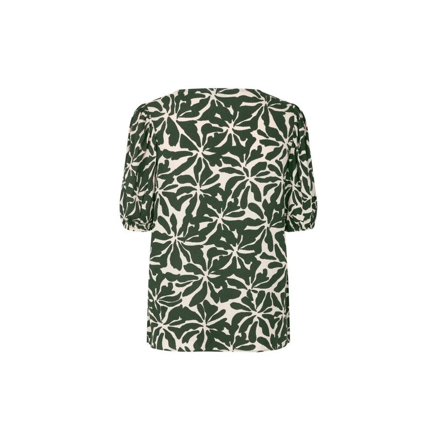 Dame Modström Toppe & T-Shirts | Fernmd Print Top, Ocean Fleur