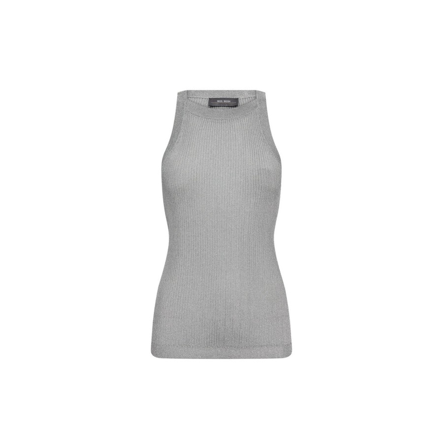 Dame MOS MOSH Toppe & T-Shirts | Mmimanja Knit Tank Top, Silver