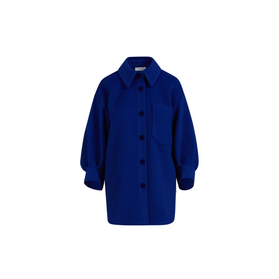 Dame Coster Copenhagen Overtoj | Overshirt With Puff Sleeves, Electric Ocean