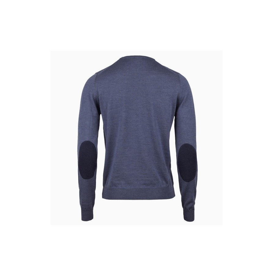 Herre Stenströms Strik & Bluser | Merino V-Neck W.Patch