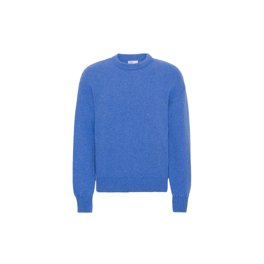 Herre Colorful Standard Strik & Bluser | Oversized Merino Wool Crew, Pacific Blue