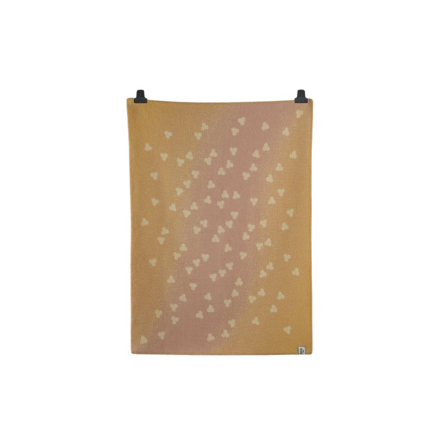 Born Røros Tweed Soveudstyr | Melvin Half Size Throw, Light Pink/Yellow