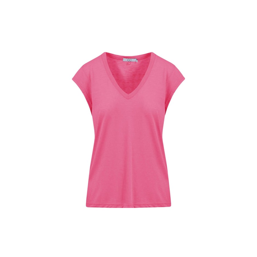 Dame Coster Copenhagen Toppe & T-Shirts | Cc Heart Basic V-Neck T-Shirt, Clear Pink