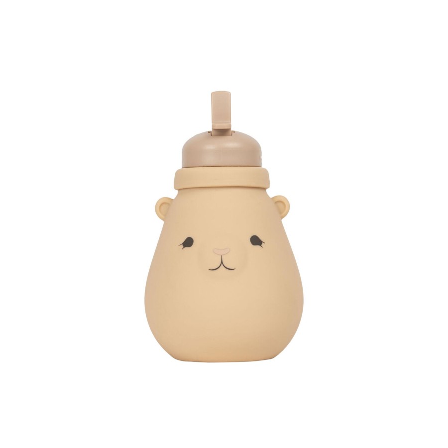 Born Konges Sløjd Spiseudstyr | Silicone Drinking Bottle Teddy, Shell