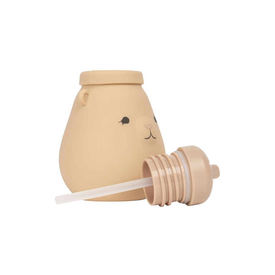 Born Konges Sløjd Spiseudstyr | Silicone Drinking Bottle Teddy, Shell