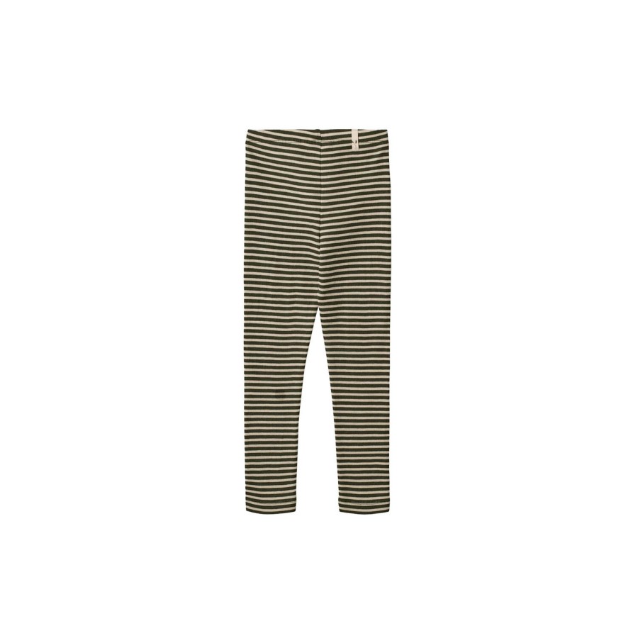 Born Wheat Bukser & Leggings | Wool Leggings, 4142 Green Stripe