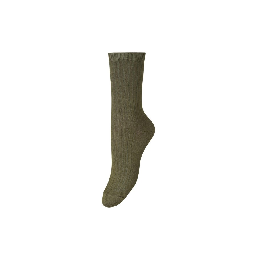 Dame Becksöndergaard Stromper | Elva Solid Sock, Burnt Olive