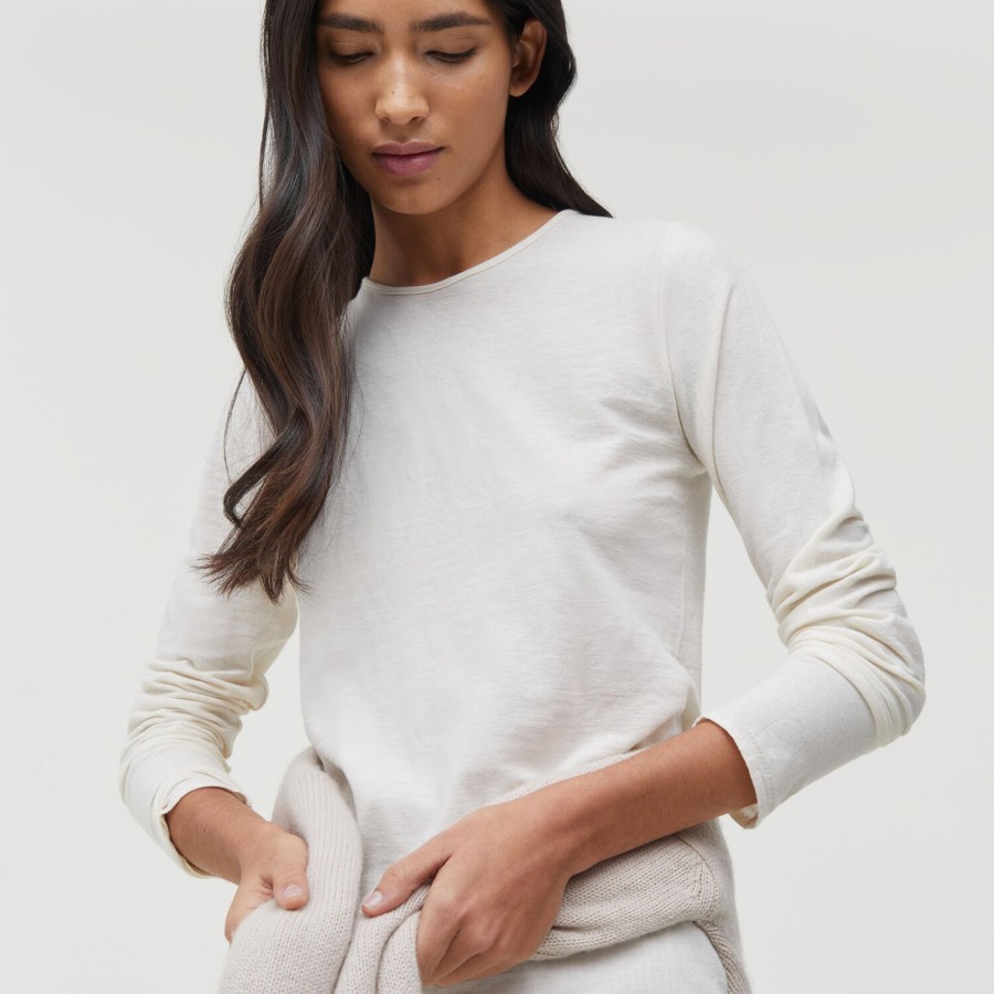 Dame Aiayu Toppe & T-Shirts | Gentle Long Sleeve, Pure Ecru