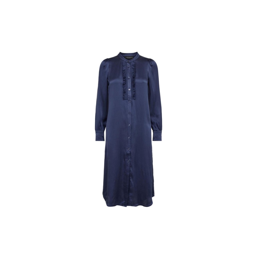 Dame SAND Copenhagen Kjoler | 3176 Matt Pre Latia P Frill Dress, Royal Blue