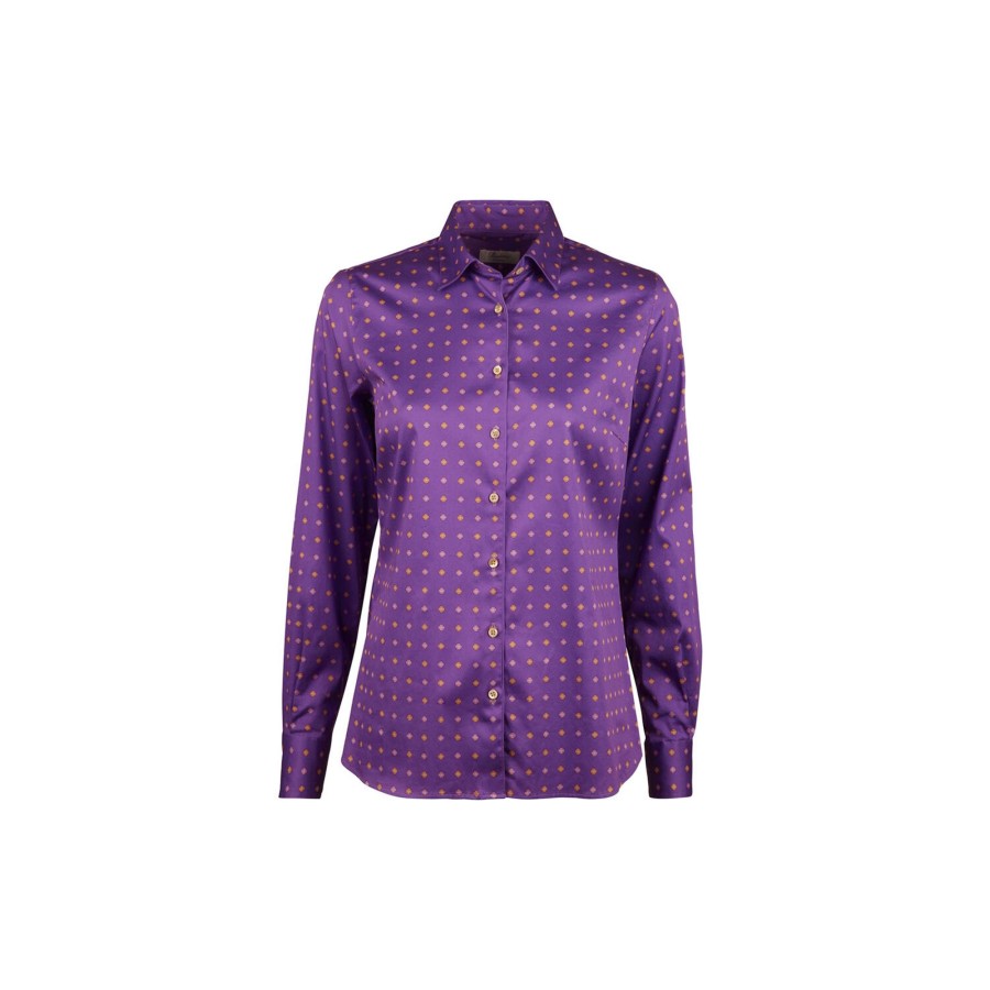 Dame Stenströms Skjorter & Bluser | Sofie Shirt, Purple Patter