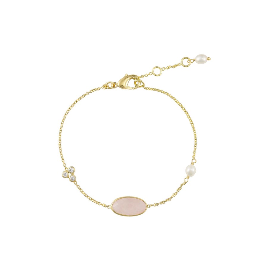 Dame Pure by Nat Armband | Armband Med Natursten, Rosa Kvarts