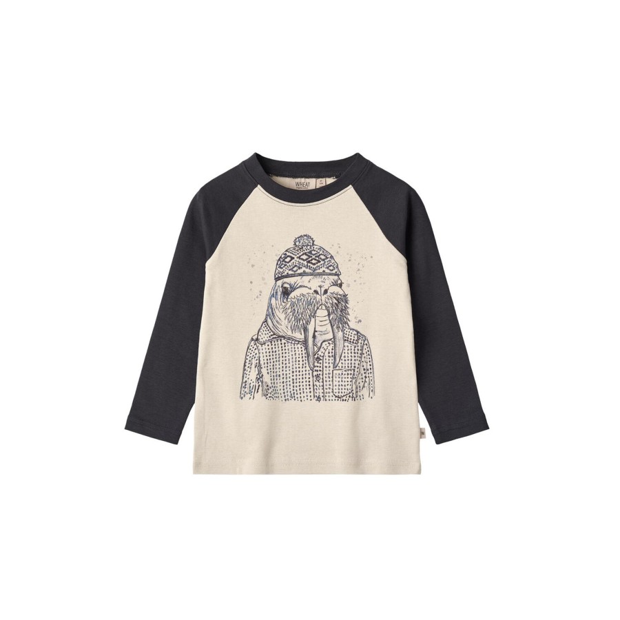 Born Wheat Bluser & Skjorter | T-Shirt Walrus, 1432 Navy