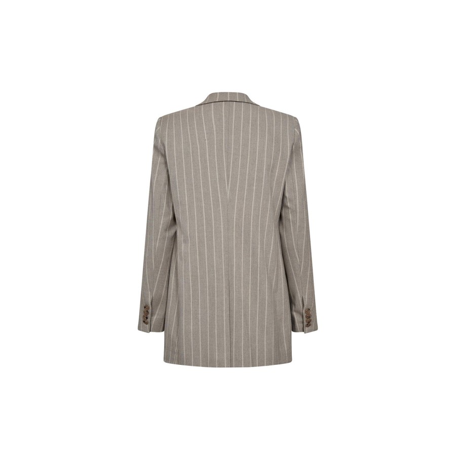 Dame MOS MOSH Blazere & Veste | Mmmilla Stripe Blazer, Roasted Cashew