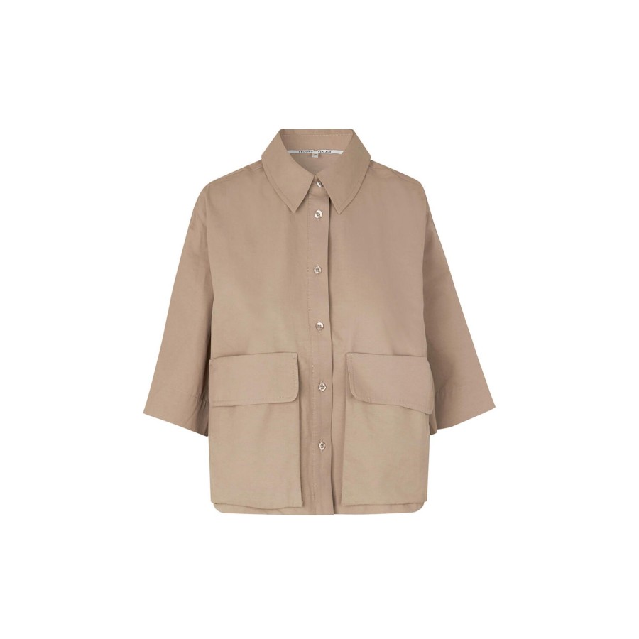 Dame Second Female Skjorter & Bluser | Neline Shirt, Silver Mink