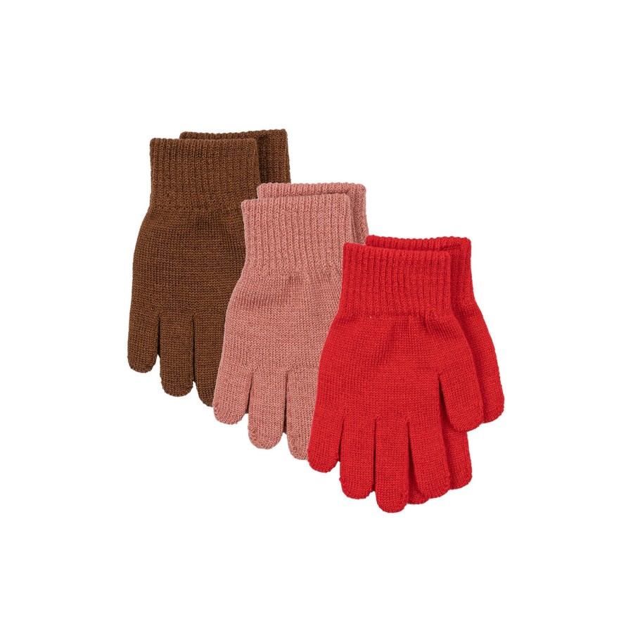 Born Konges Sløjd Luffer & Vanter | Filla Gloves, Rose/Pecan/Scarlet