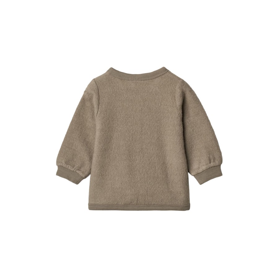 Born Wheat Strik & Cardigans | Wool Fleece Cardigan, 0099 Grey Stone