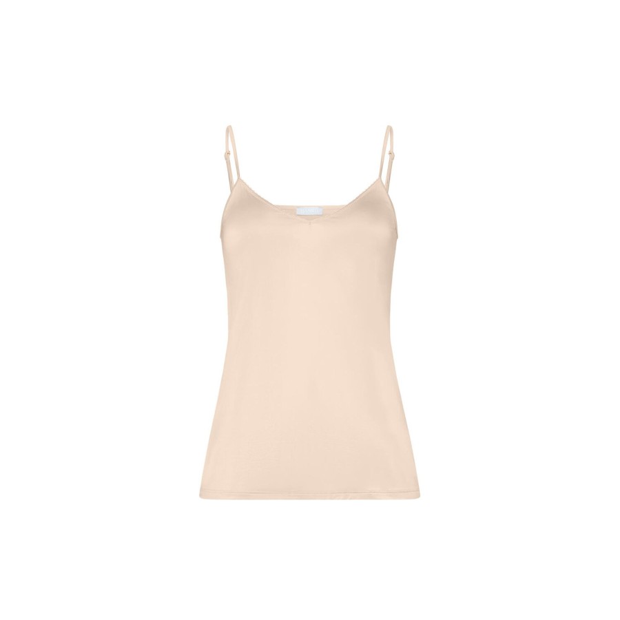 Dame HANRO Toppe & T-Shirts | Satin Deluxe Spaghetti Top, Natural