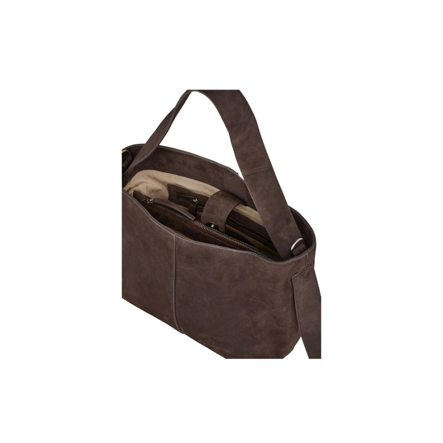 Dame Becksöndergaard Skuldertasker | Suede Fraya Small Bag, Hot Fudge Brown