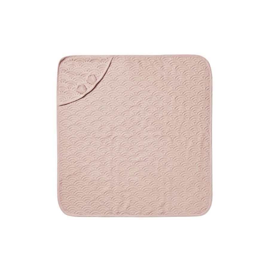 Born Cam Cam Copenhagen Badeudstyr | Babyhandklaede Med Haette & Orer, Dusty Rose