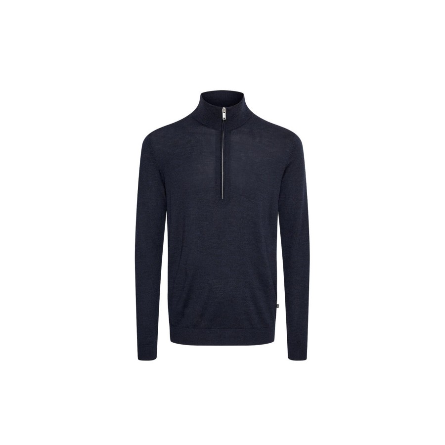 Herre Matinique Strik & Bluser | Mamason Sz Knit Pullover, Dark Navy Melange